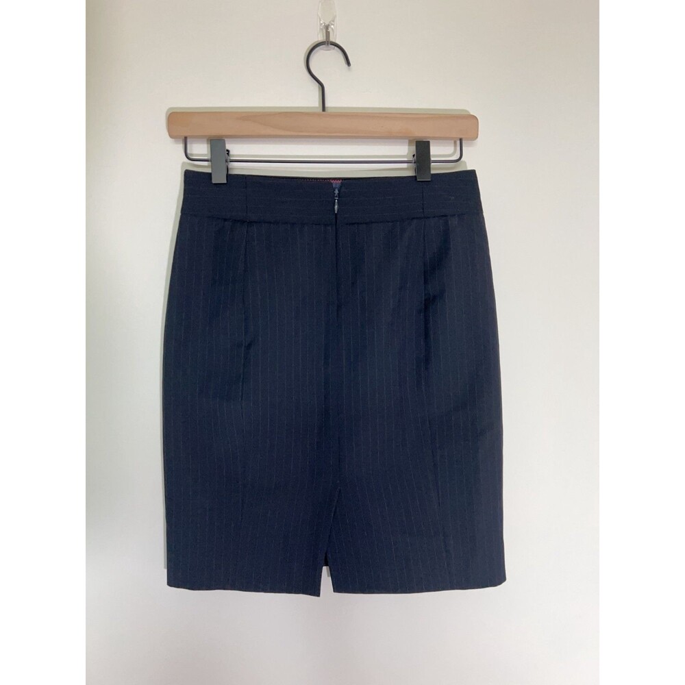 J.Crew Navy Pinstripe Wool Pencil Skirt – Size 00